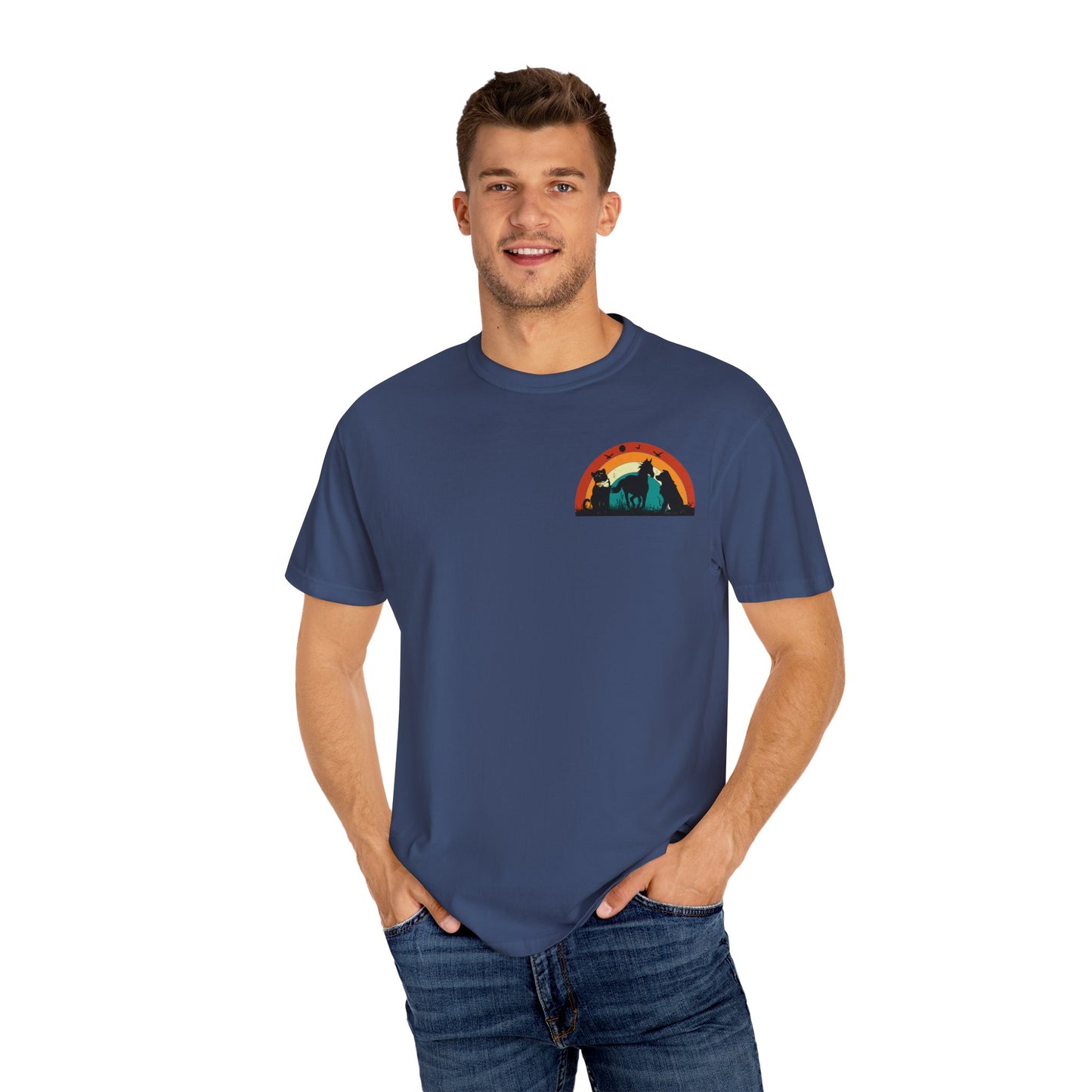 Rainbow Animal Scene Unisex T-Shirt - Nature Lover's Gift