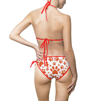 Playful Paw Print Bikini Swimsuit