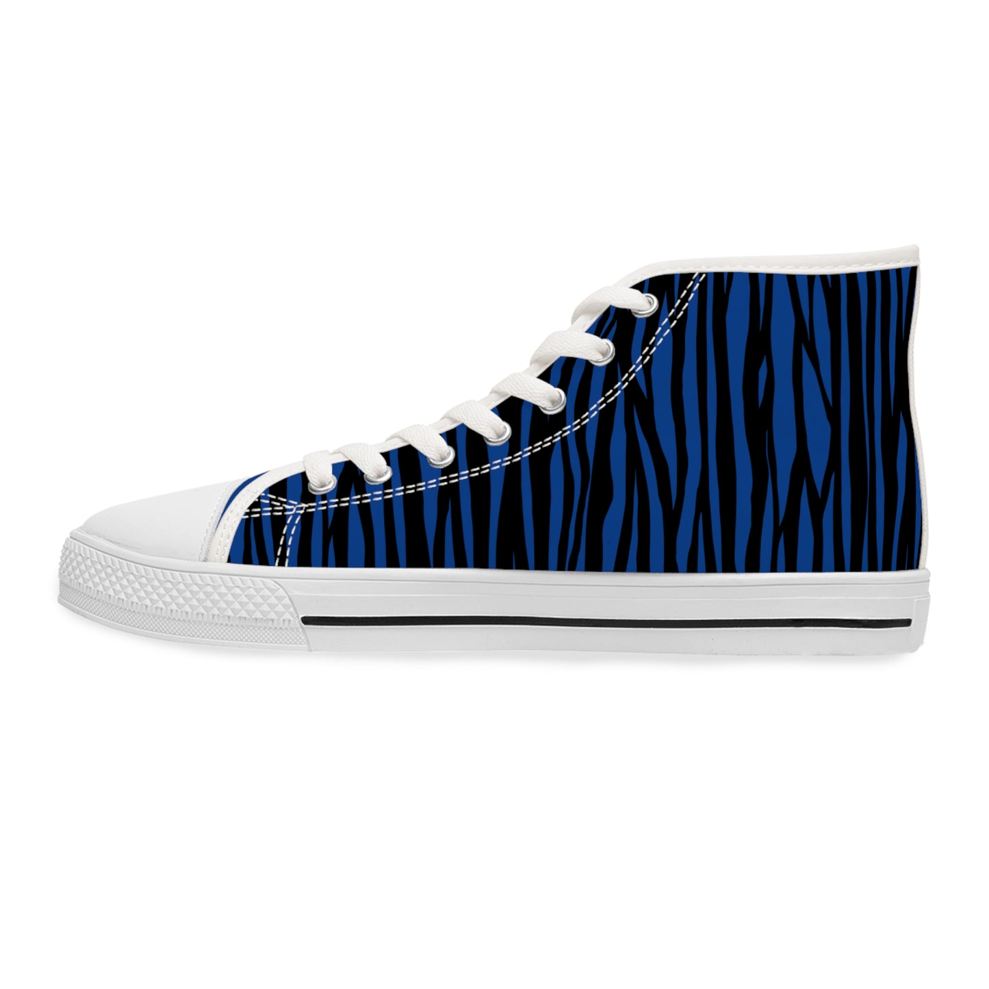 Blue Zebra Print High Top Sneakers, Stylish Casual Shoes, Trendy Footwear for Women, Perfect Gift for Birthdays, Fashion Accessories