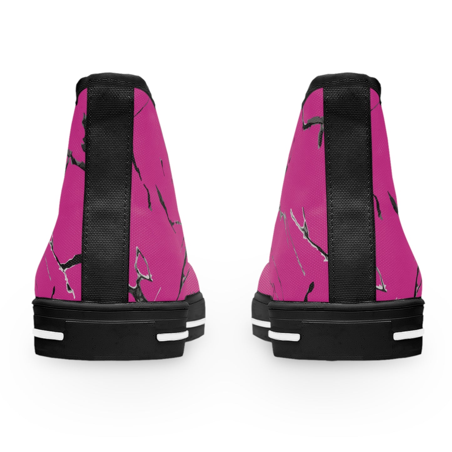Stylish Women's High Top Sneakers with Pink Marble Design