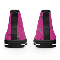 Stylish Women's High Top Sneakers with Pink Marble Design