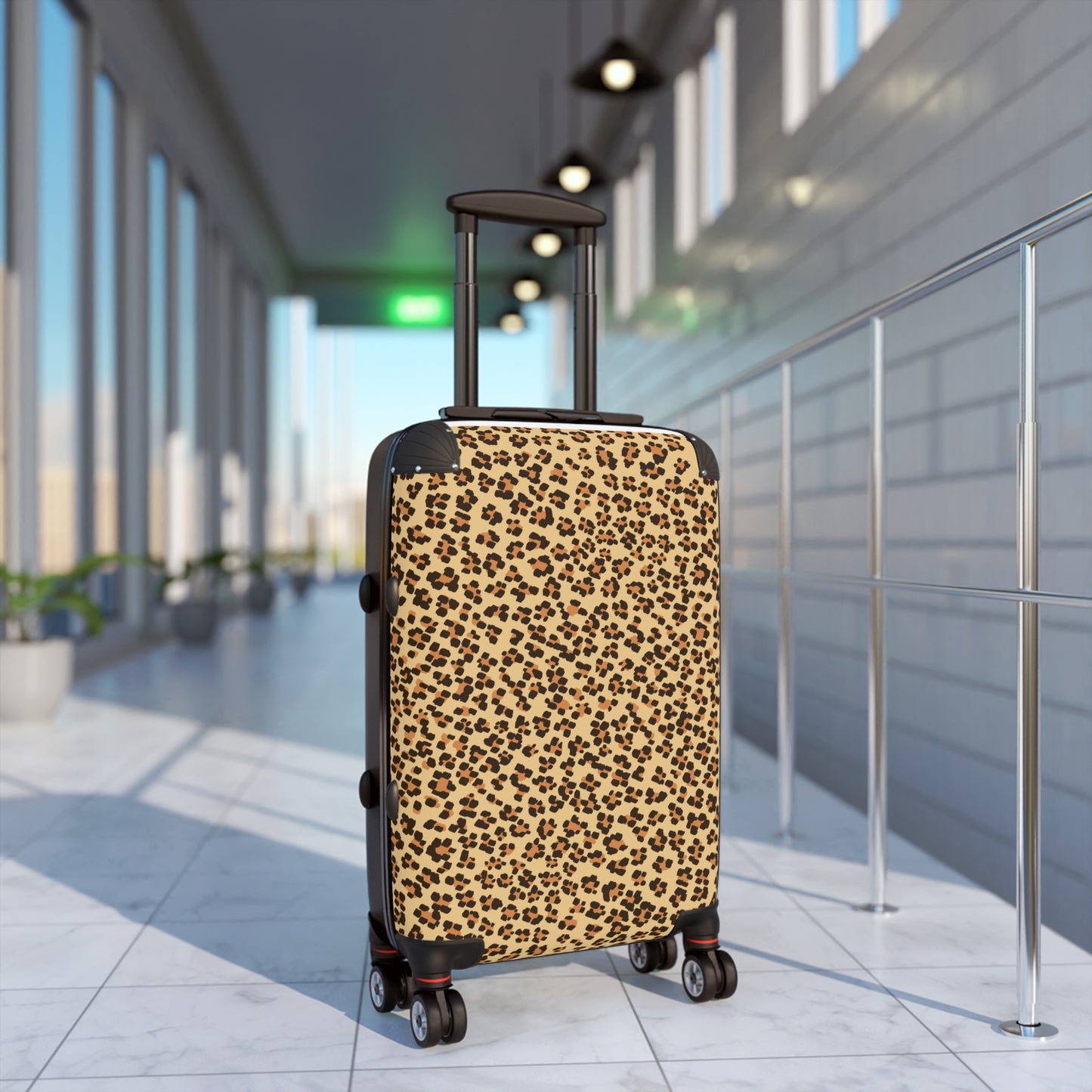 Stylish Leopard Print Carry-On Suitcase