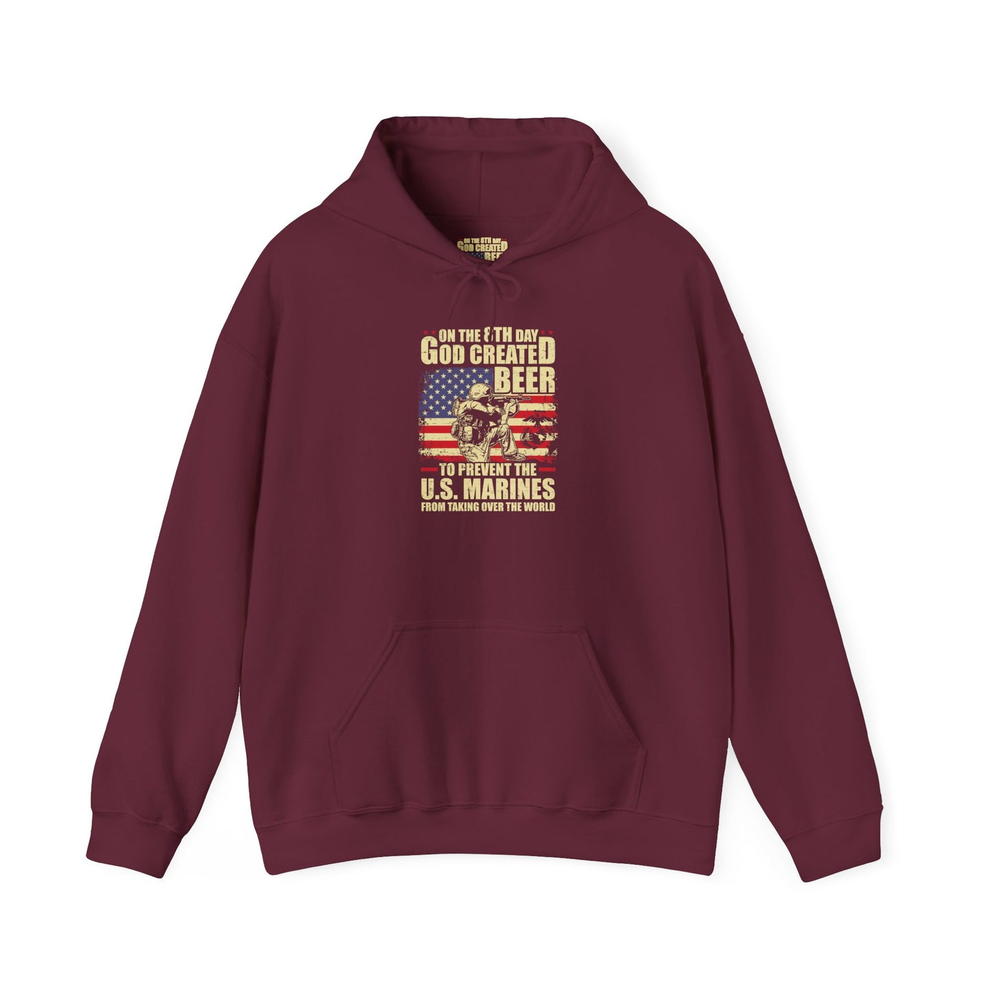God Created Beer Hoodie, Marine Sweatshirt - Funny Drinking Gift, Unisex Pullover, Alcohol Lover, Birthday Present, Cool