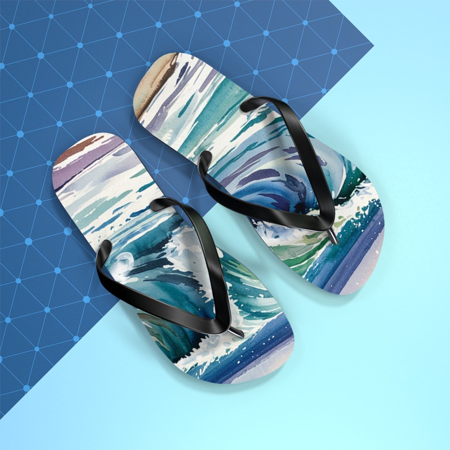 Ocean Wave Flip Flops - Summer Beach Footwear