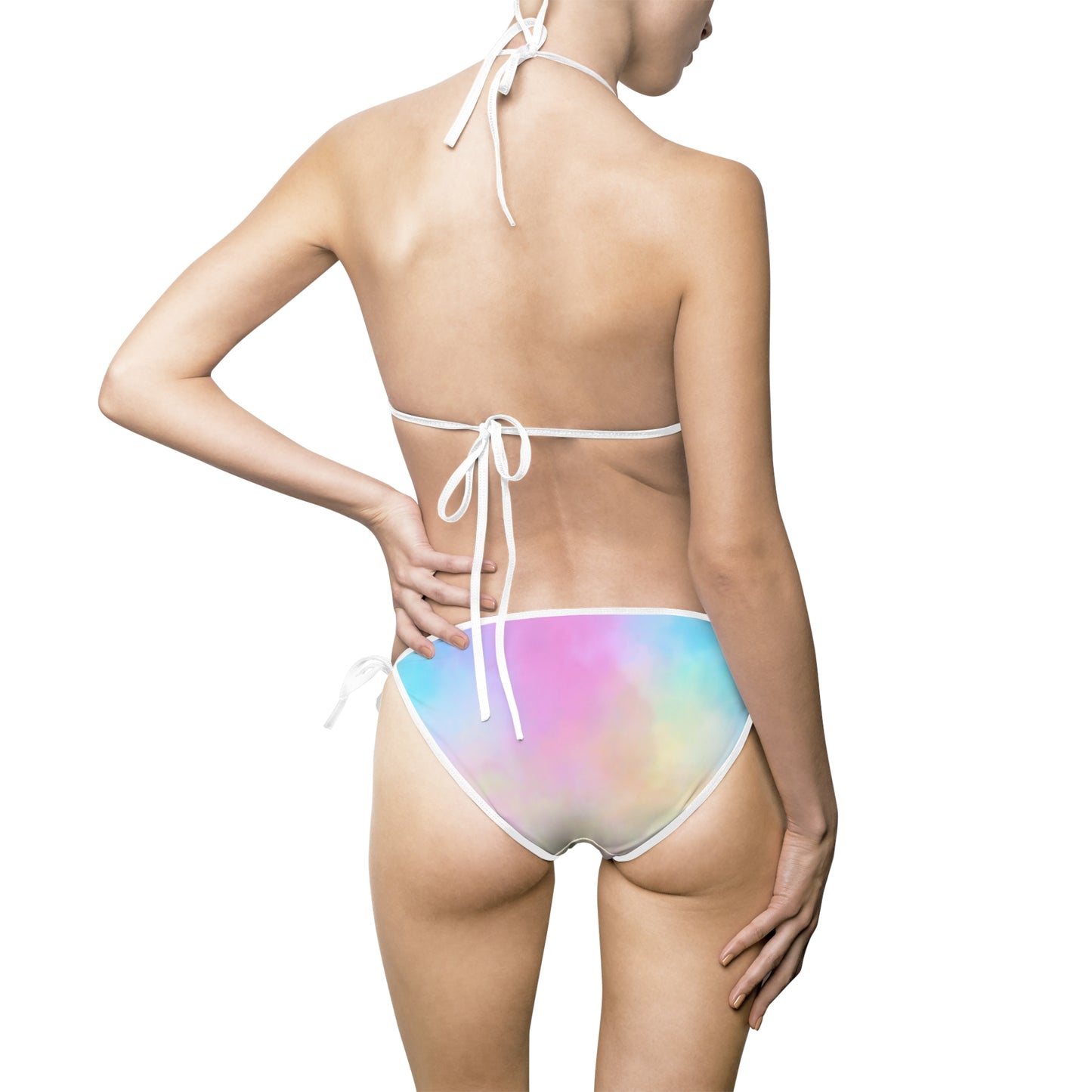 Pastel Tie-Dye Women's Bikini Swimsuit – Dreamy Summer Beachwear  Turn heads with this soft, colorful bikini made for sunny escapes.