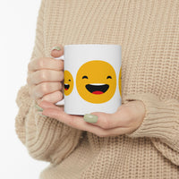 Smiley Face Ceramic Mug - 11oz & 15oz | Fun Coffee Mug for Happiness Lovers