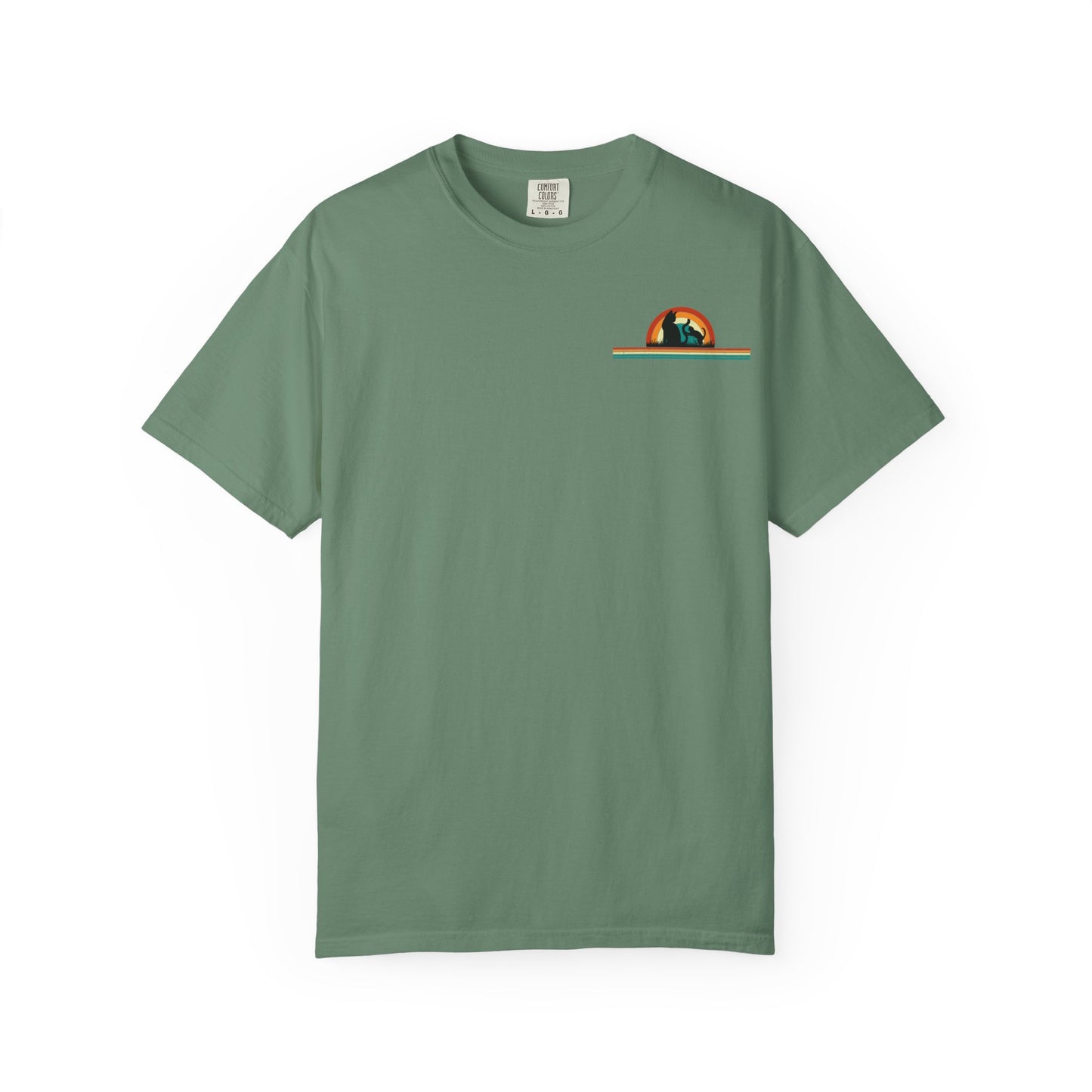 Unisex Cat & Dog Sunset Graphic T-Shirt - Casual Animal Lover Tee