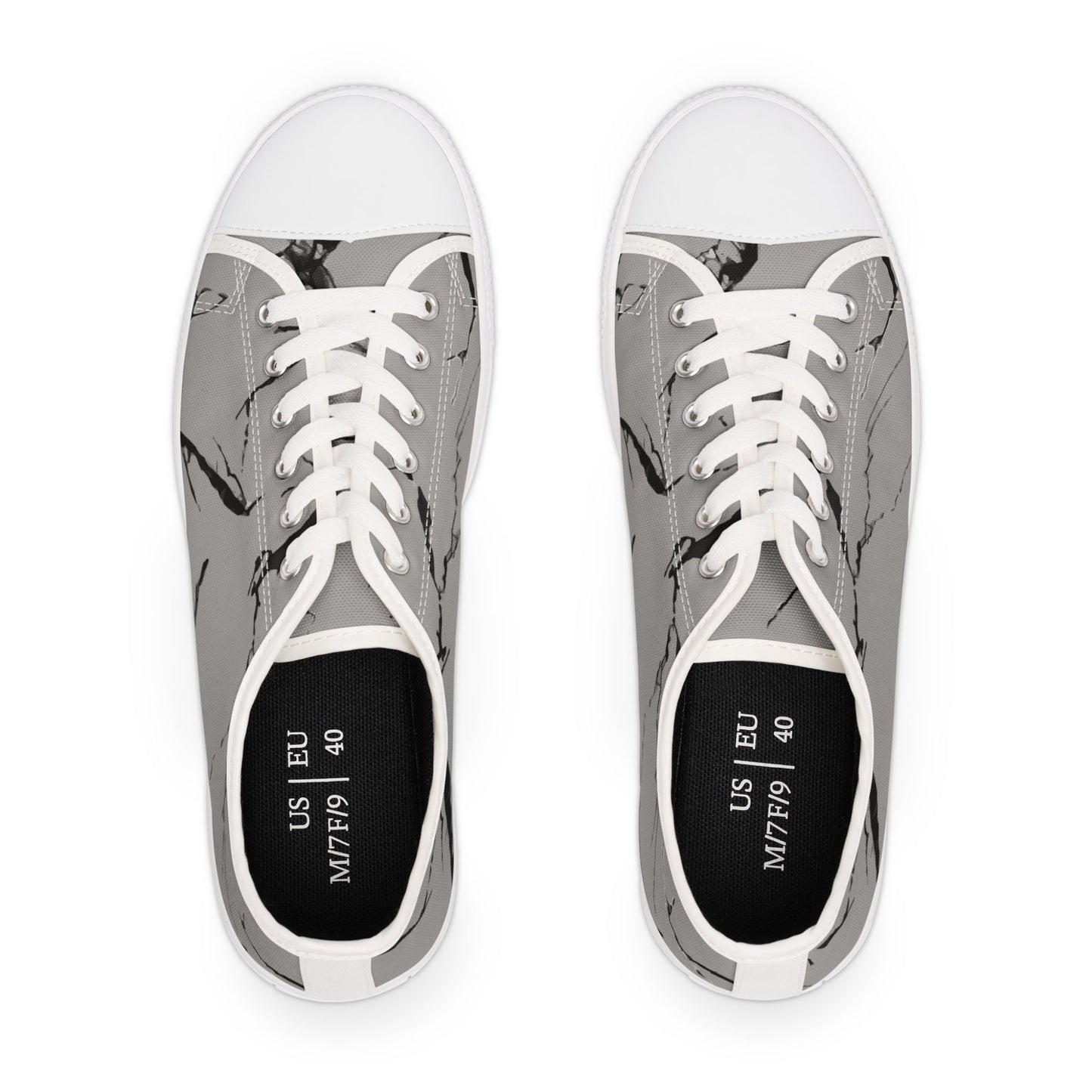 Elegant Marble Print Women's Low Top Sneakers