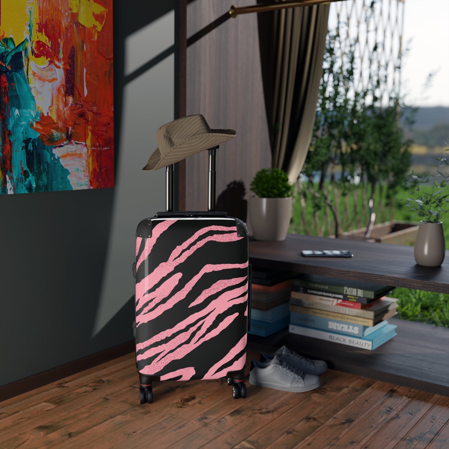 Wild Pink Zebra Pattern Suitcase – Stylish Travel Luggage for Fashion-Forward Adventurers
