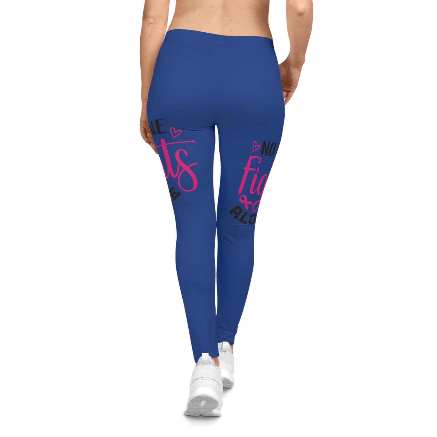 Inspirational Women's Leggings - No One Fights Alone, Motivational Yoga Pants, Gift for Her, Activewear, Support Leggings