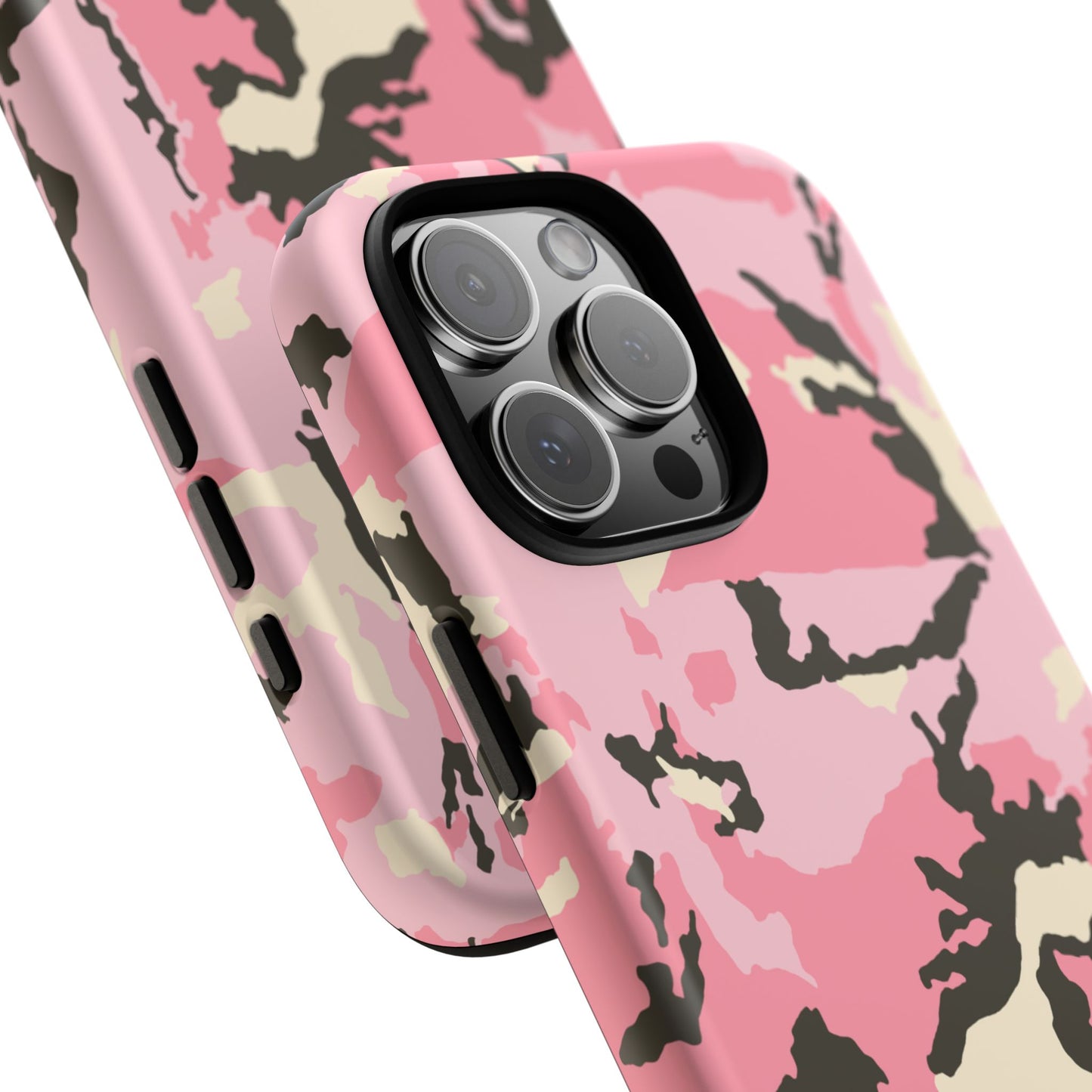 Stylish Tough Phone Case – Pink Camo Design for Bold Protection  Make a statement while keeping your phone safe with this eye-catching pink camouflage case that blends fashion with durability.