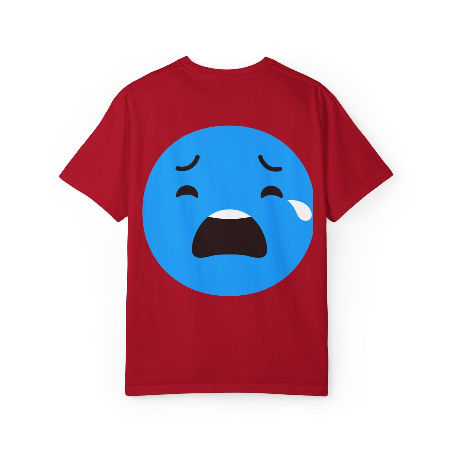 Unisex Garment-Dyed T-Shirt with Sad Emoji Design