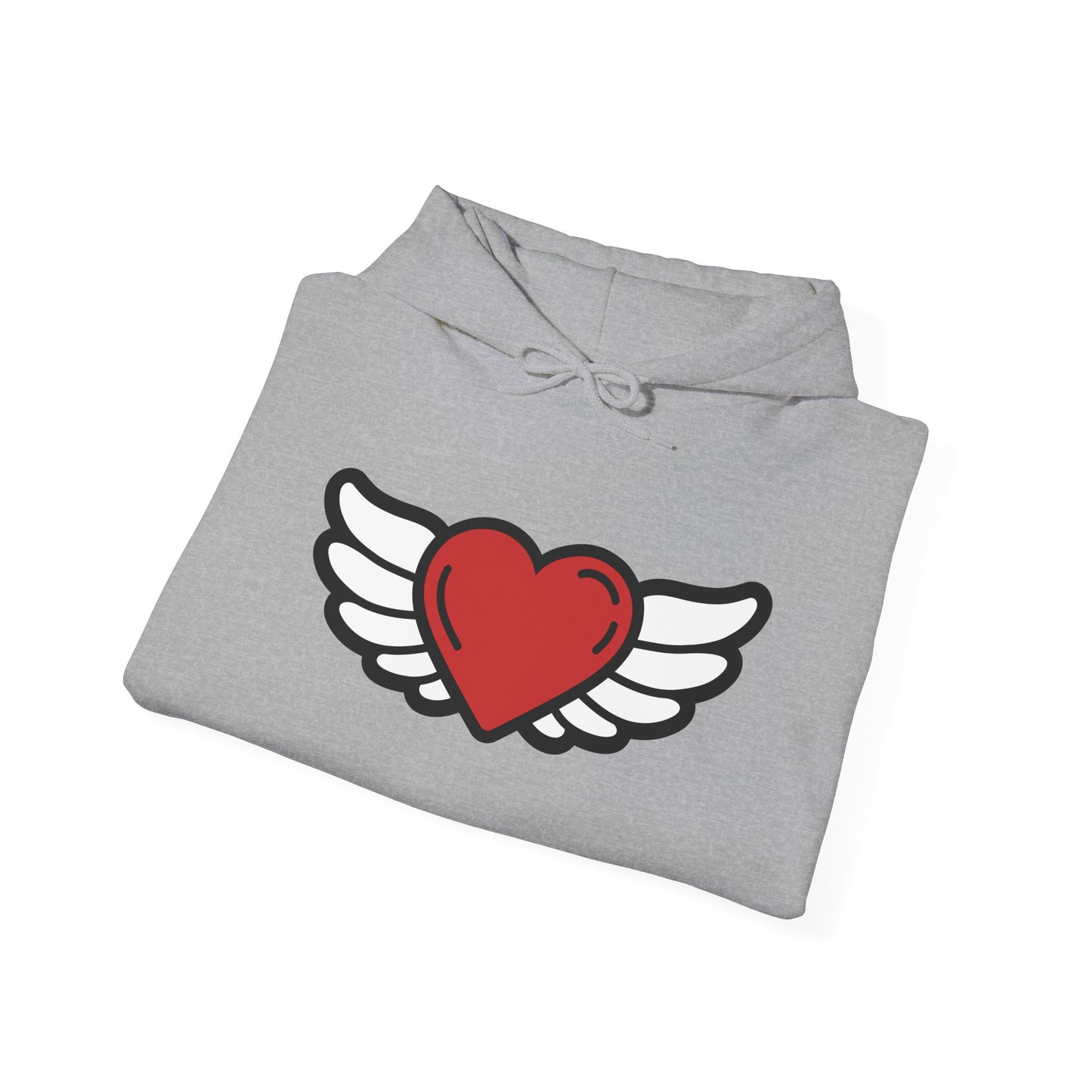 Angel Wings Heart Hoodie - Unisex Heavy Blend™ Sweatshirt for Love & Comfort