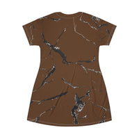 Chic Marble T-Shirt Dress, Casual Daywear, Summer Fashion, Trendy Outfit, Comfortable Style, Gift Idea for Her