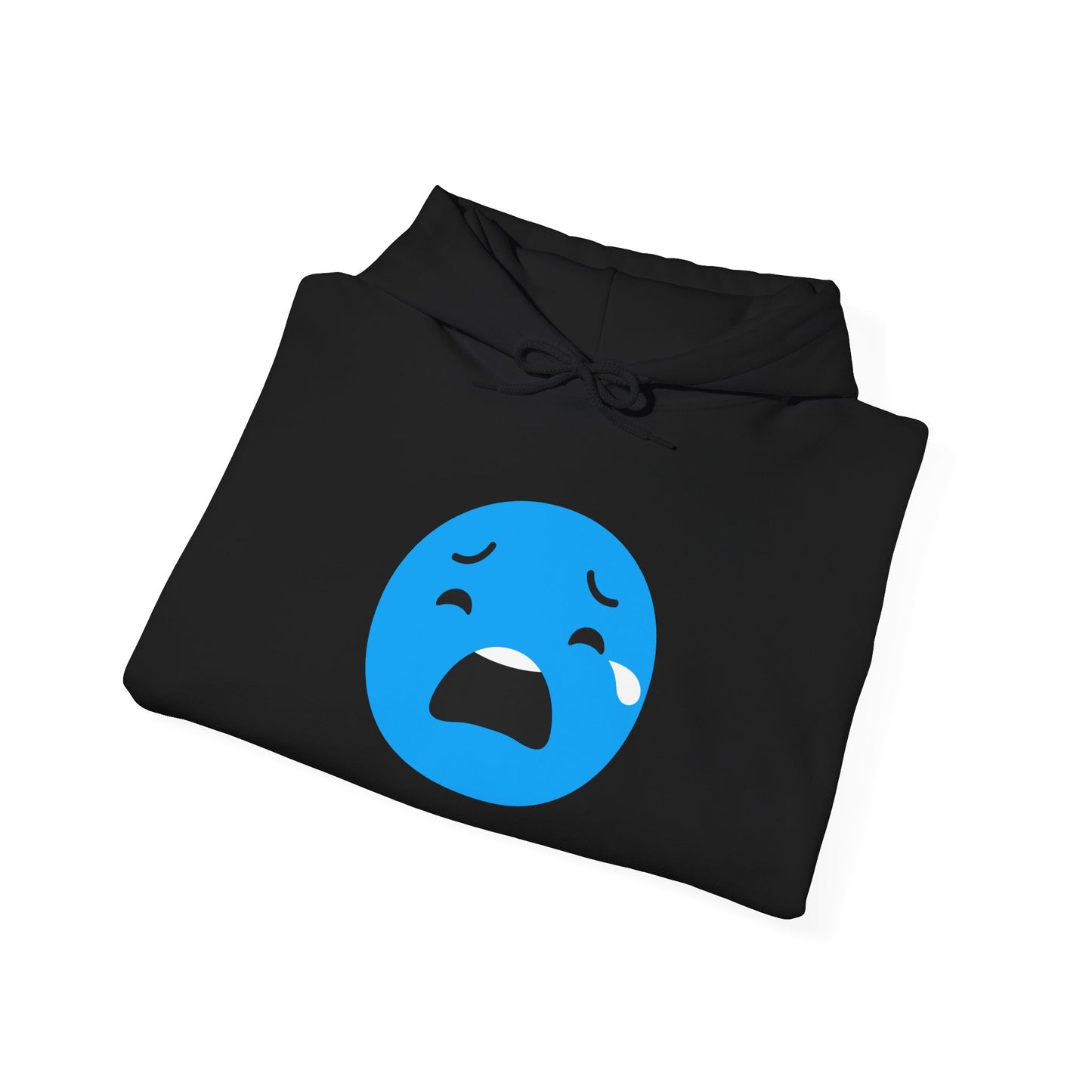 Emotional Expression Hoodie - Unisex Heavy Blend with Sad Face Design