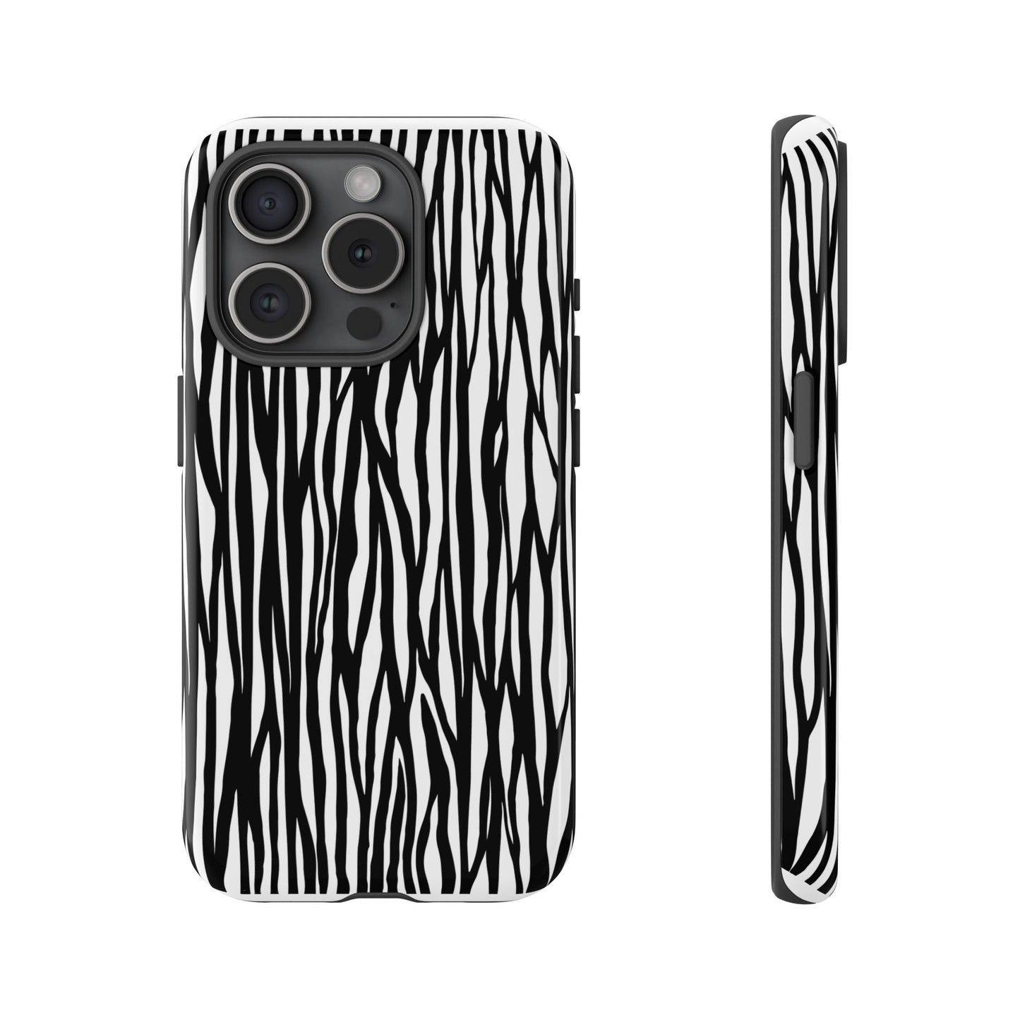 Tough Cases: Stylish Black and White Zebra Print Phone Case