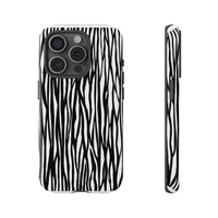 Tough Cases: Stylish Black and White Zebra Print Phone Case