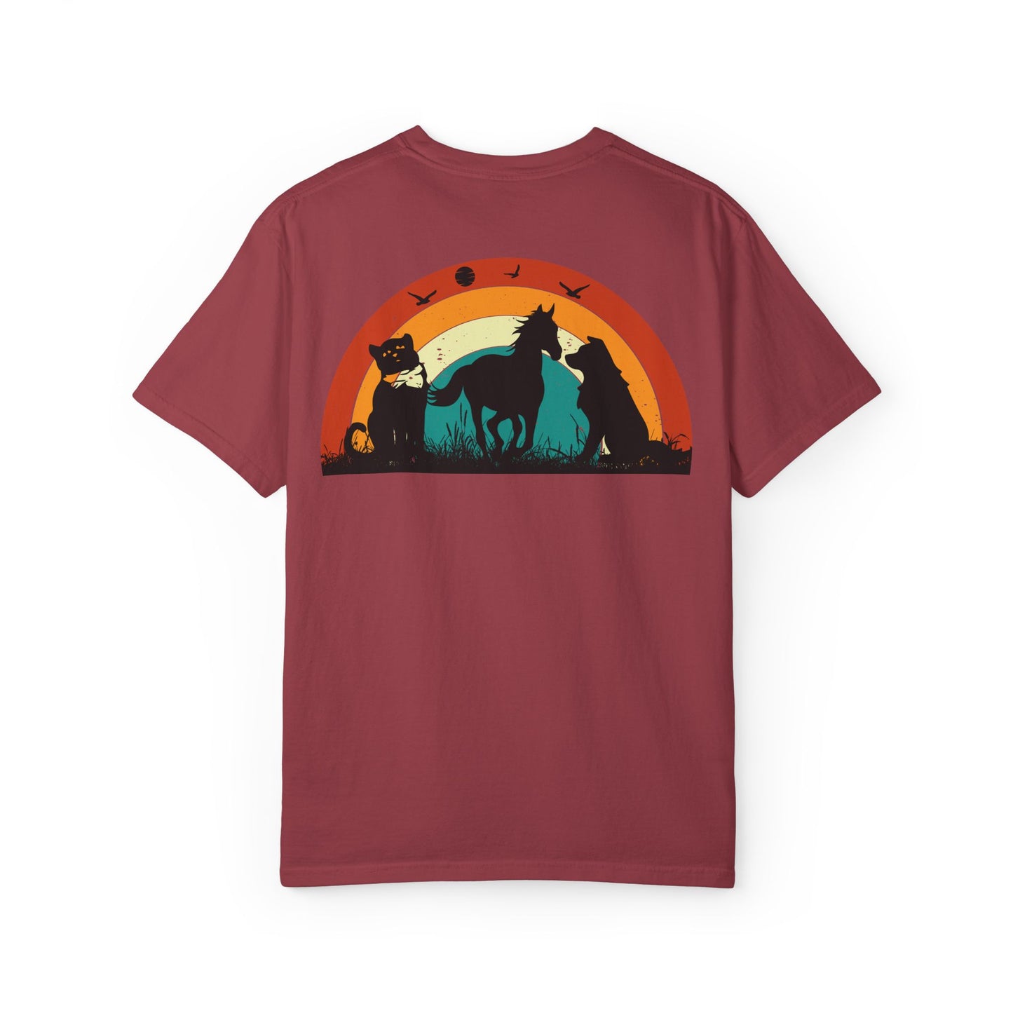 Rainbow Animal Scene Unisex T-Shirt - Nature Lover's Gift
