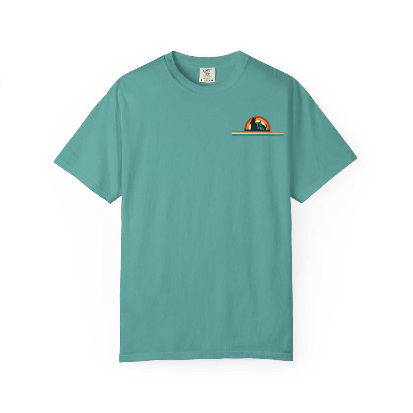 Unisex Cat & Dog Sunset Graphic T-Shirt - Casual Animal Lover Tee