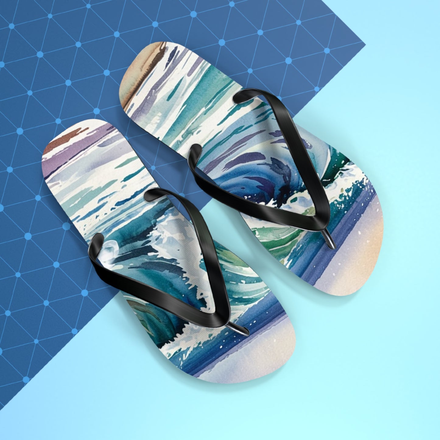 Ocean Wave Flip Flops - Summer Beach Footwear