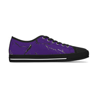 Purple Artistic Low Top Sneakers for Women - Unique Graphic Casual Footwear
