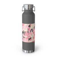 Stylish Pink Camouflage Insulated Water Bottle - 22oz