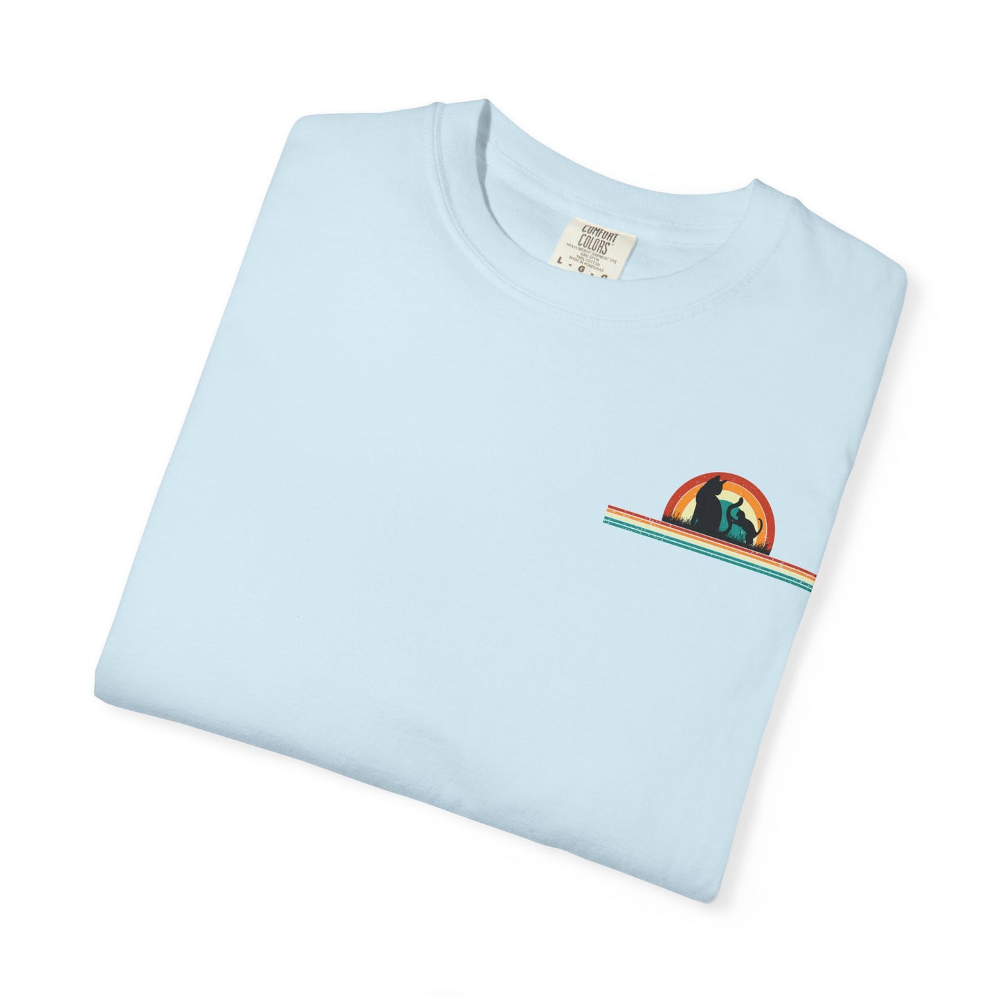 Unisex Cat & Dog Sunset Graphic T-Shirt - Casual Animal Lover Tee