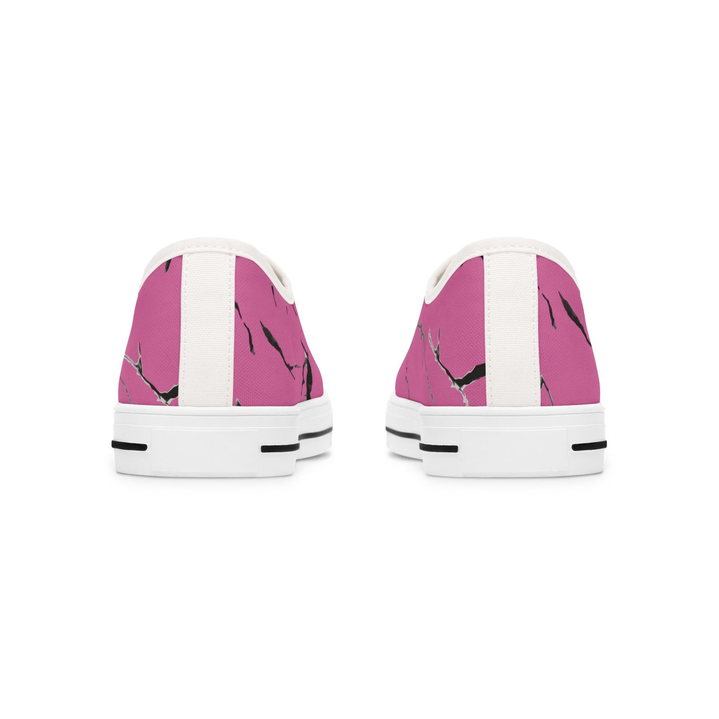 Stylish Pink Marble Low Top Sneakers for Women - Trendy Casual Footwear