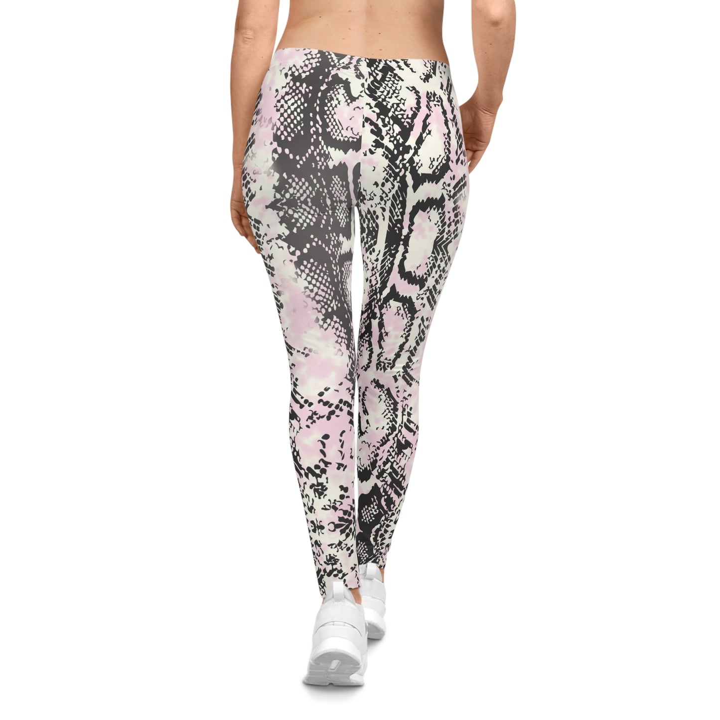 Feminine Snakeskin Print Leggings for Casual Style