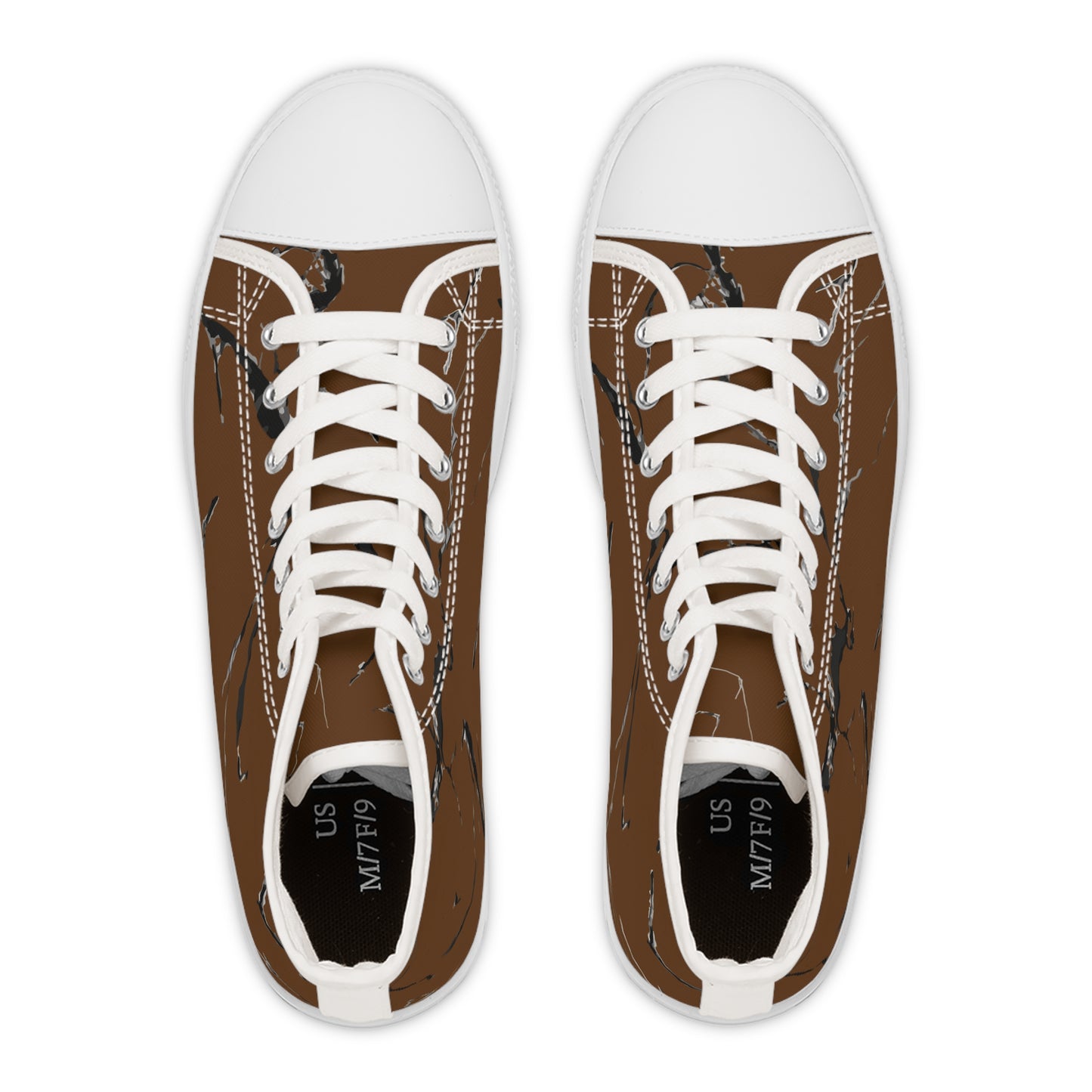 Artistic Brown High Top Sneakers – Stylish & Unique Footwear for Women