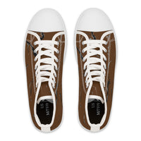 Artistic Brown High Top Sneakers – Stylish & Unique Footwear for Women