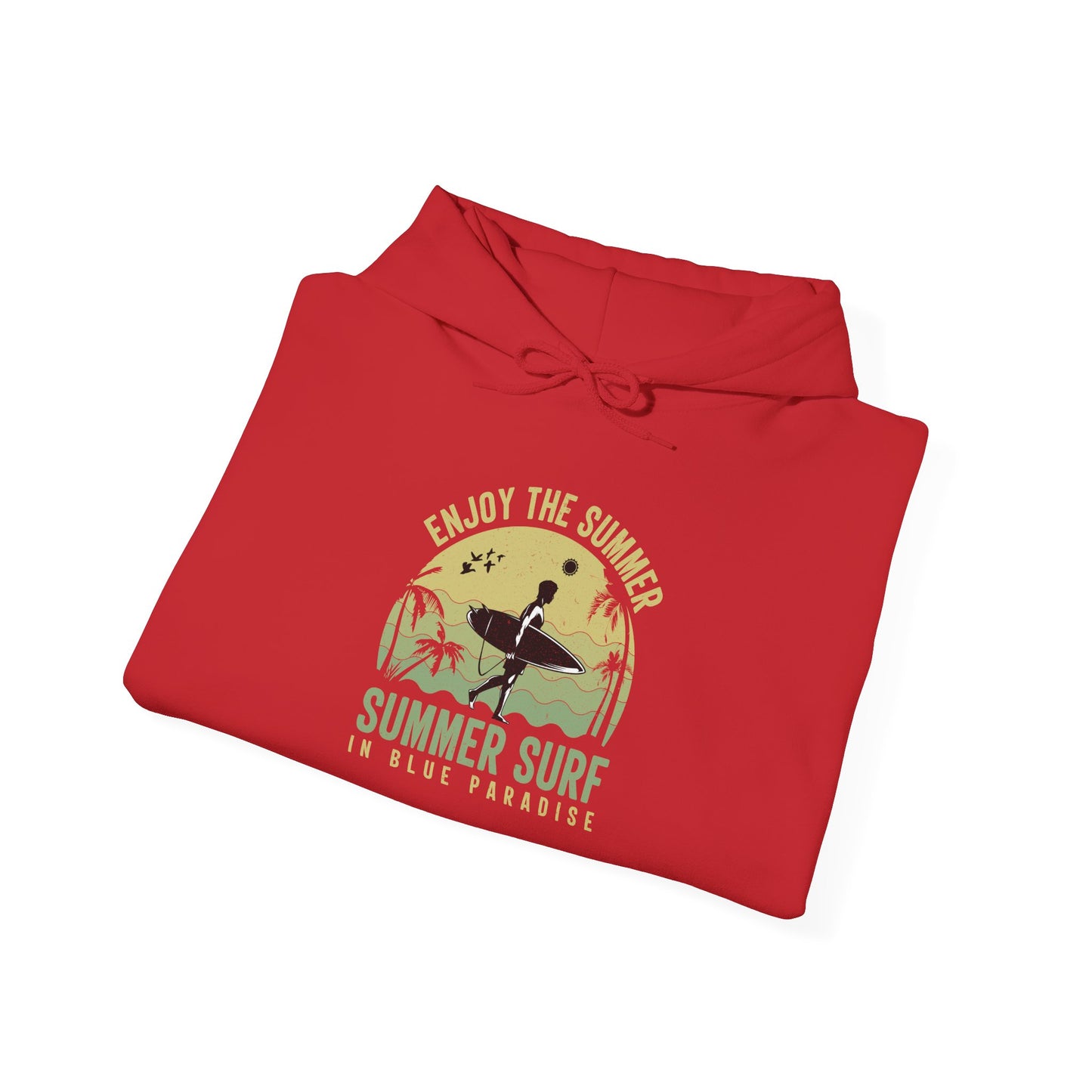 Summer Surf Vibes Hoodie – Unisex Heavy Blend™ Sweatshirt for Beach Lovers, Perfect Gift for Surfing, Casual Wear, Summer
