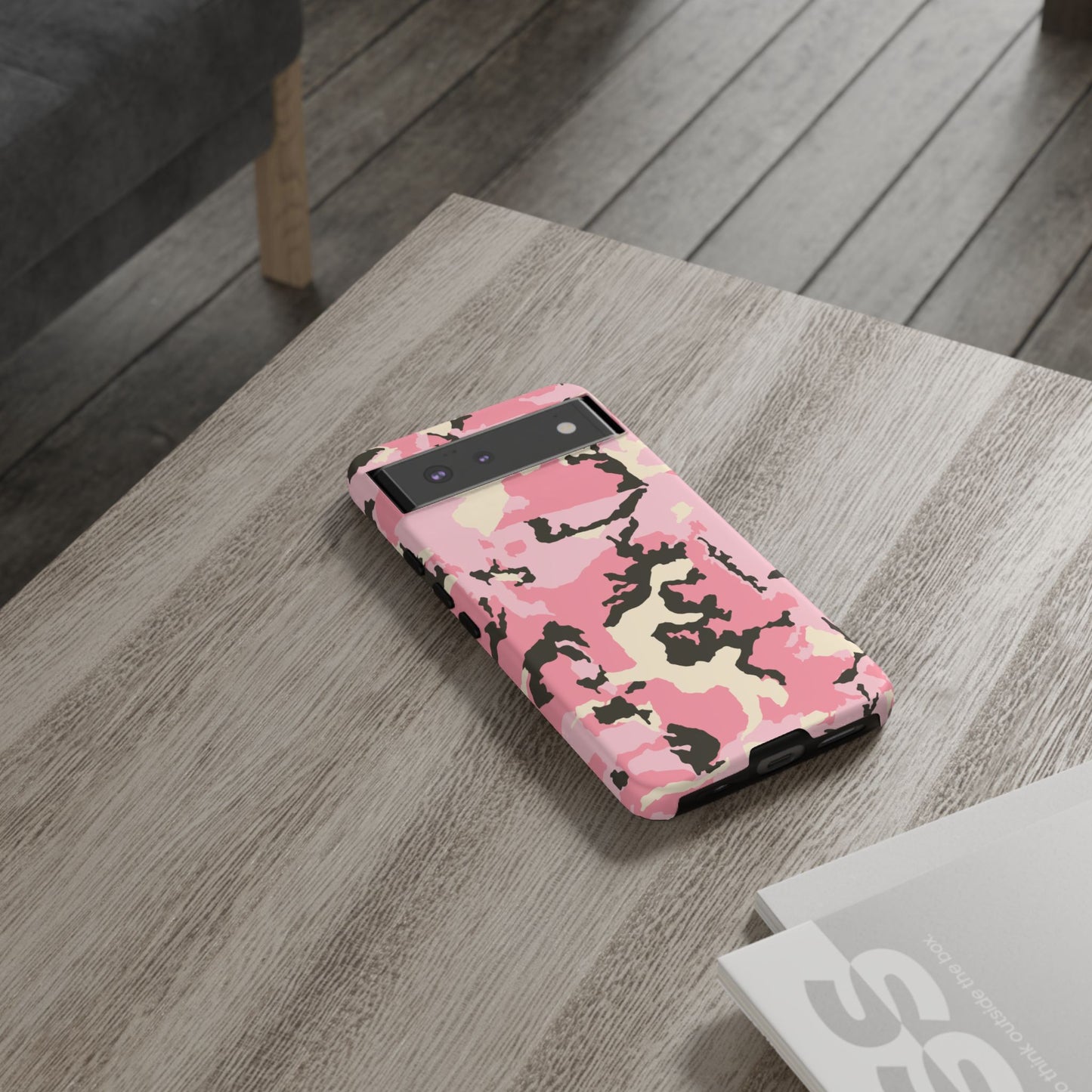 Stylish Tough Phone Case – Pink Camo Design for Bold Protection  Make a statement while keeping your phone safe with this eye-catching pink camouflage case that blends fashion with durability.