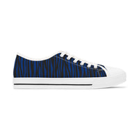 Blue Zebra Print Women's Low Top Sneakers | Trendy Casual Footwear