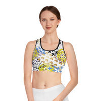 Vibrant Pattern Sports Bra - Stylish Activewear for Fitness Enthusiasts