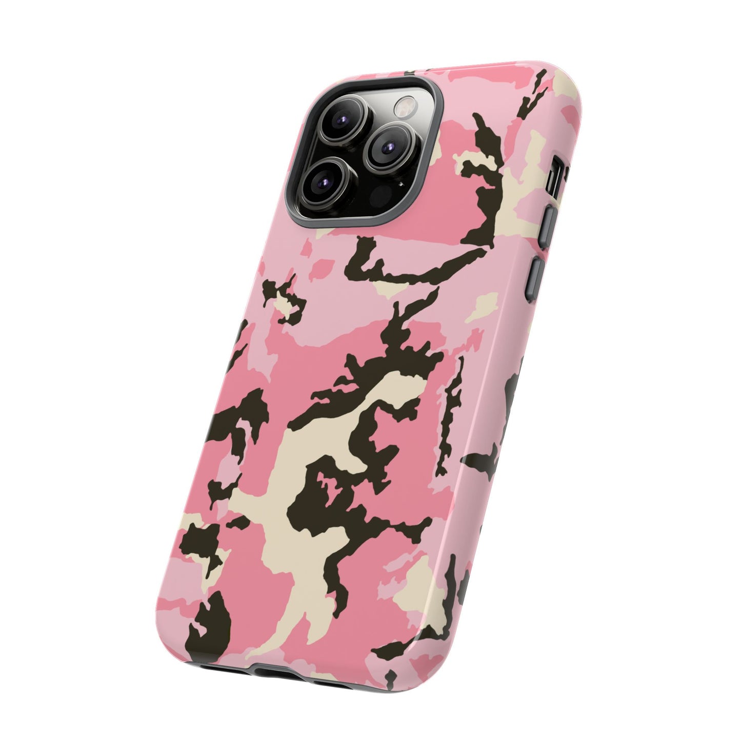 Stylish Tough Phone Case – Pink Camo Design for Bold Protection  Make a statement while keeping your phone safe with this eye-catching pink camouflage case that blends fashion with durability.