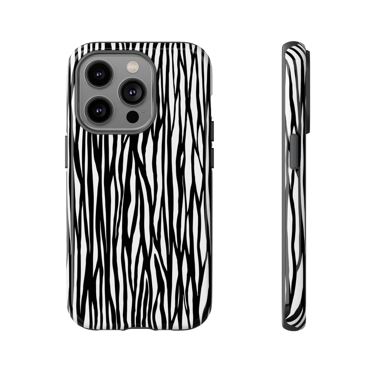 Tough Cases: Stylish Black and White Zebra Print Phone Case