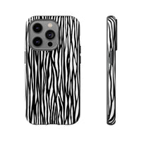 Tough Cases: Stylish Black and White Zebra Print Phone Case