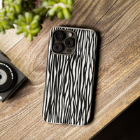 Tough Cases: Stylish Black and White Zebra Print Phone Case