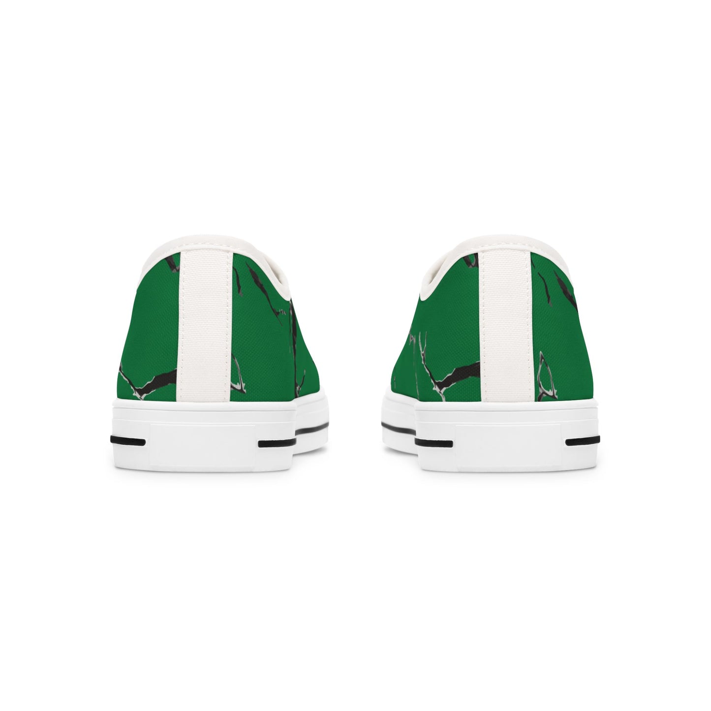 Eco-Friendly Women's Low Top Sneakers with Green Marble Design