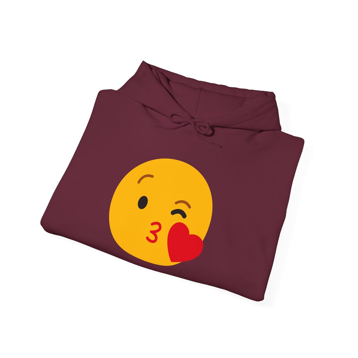Kiss Emoji Hooded Sweatshirt | Unisex Heavy Blend™