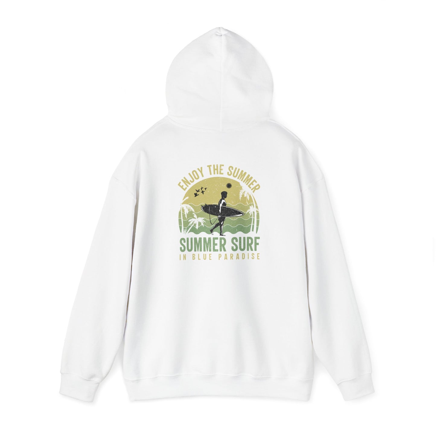 Summer Surf Vibes Hoodie – Unisex Heavy Blend™ Sweatshirt for Beach Lovers, Perfect Gift for Surfing, Casual Wear, Summer