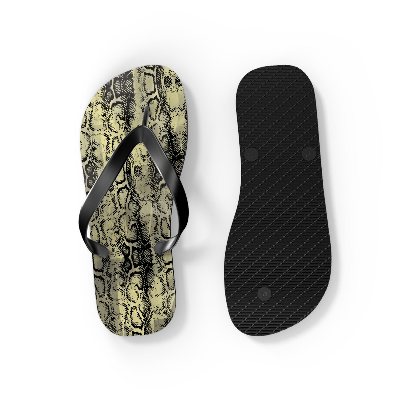 Snakeskin Flip Flops - Trendy Summer Footwear for Beach Days