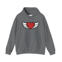 Angel Wings Heart Hoodie - Unisex Heavy Blend™ Sweatshirt for Love & Comfort