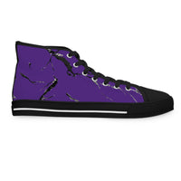 Stylish Purple High Top Sneakers with Abstract Design