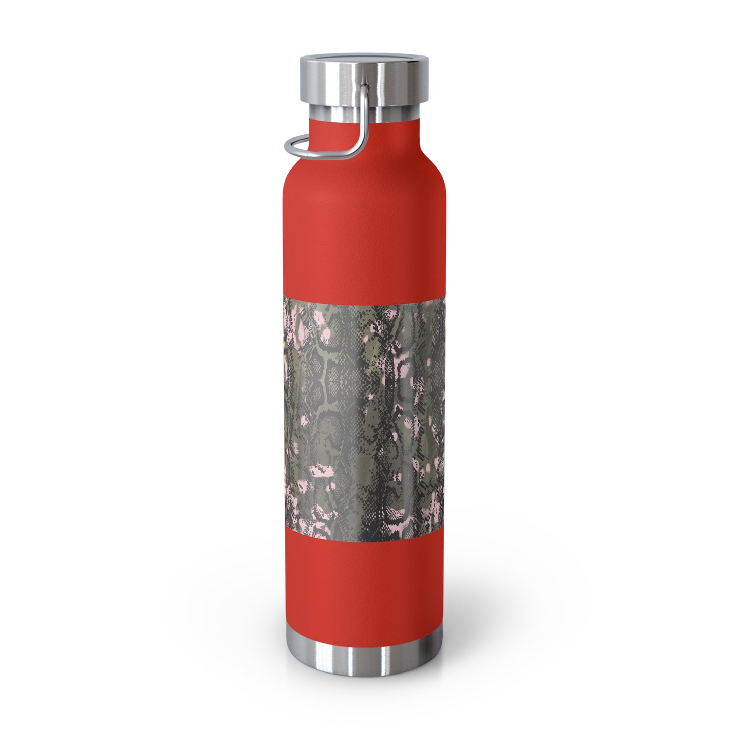 Stylish Copper Vacuum Insulated Bottle, 22oz - Trendy Snakeskin Design