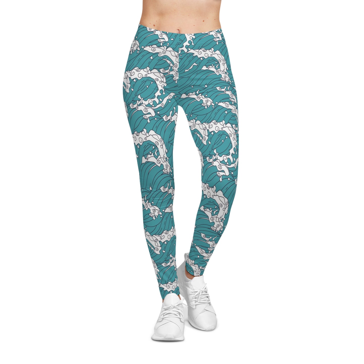 Ocean Waves Women's Casual Leggings - Stylish and Comfy Activewear for Yoga & Daily Wear