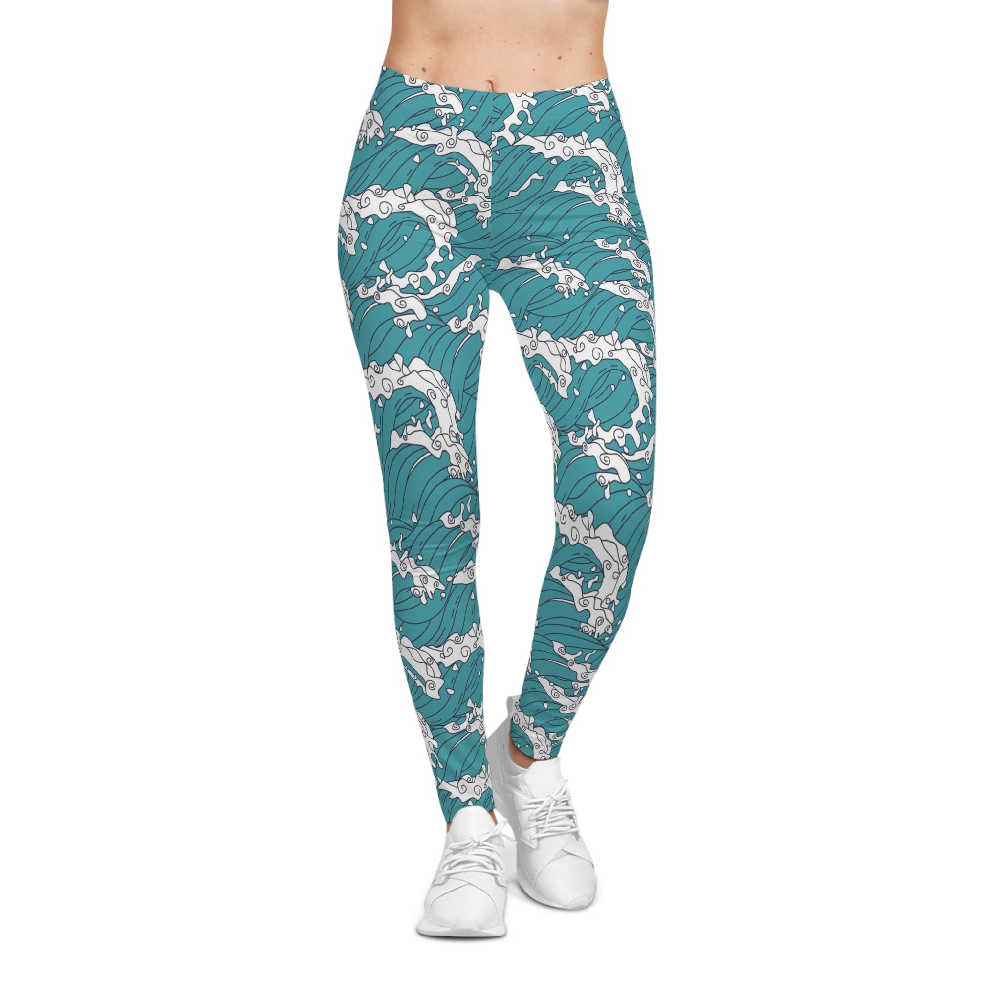Ocean Waves Women's Casual Leggings - Stylish and Comfy Activewear for Yoga & Daily Wear