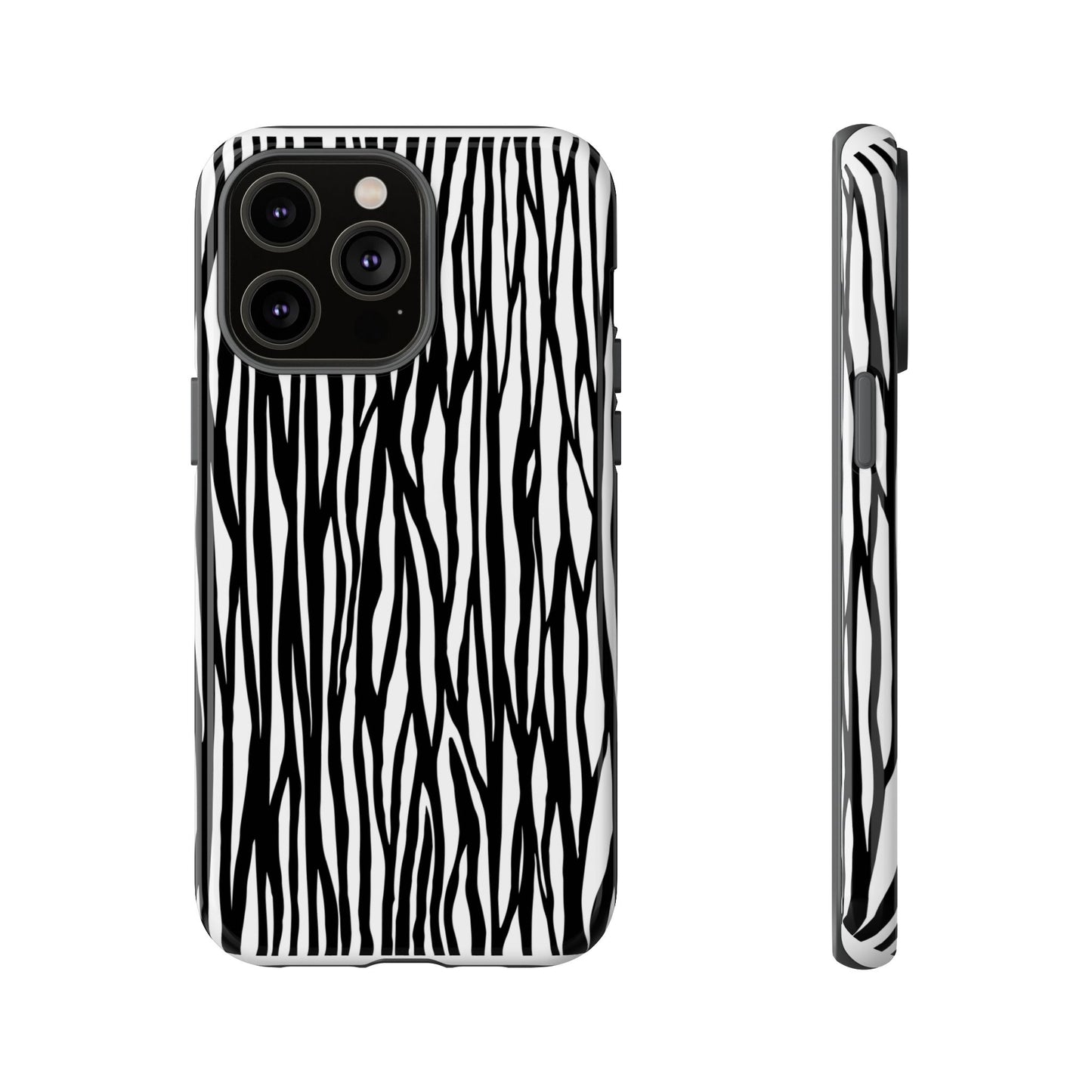 Tough Cases: Stylish Black and White Zebra Print Phone Case