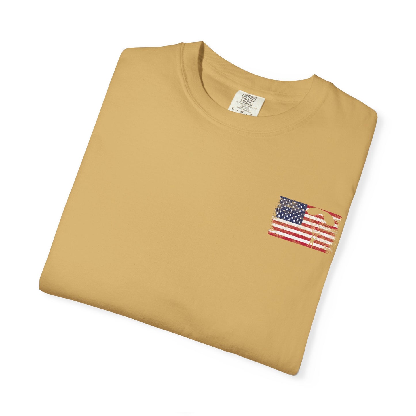 Patriotic Garment-Dyed T-Shirt - Vintage American Flag Design